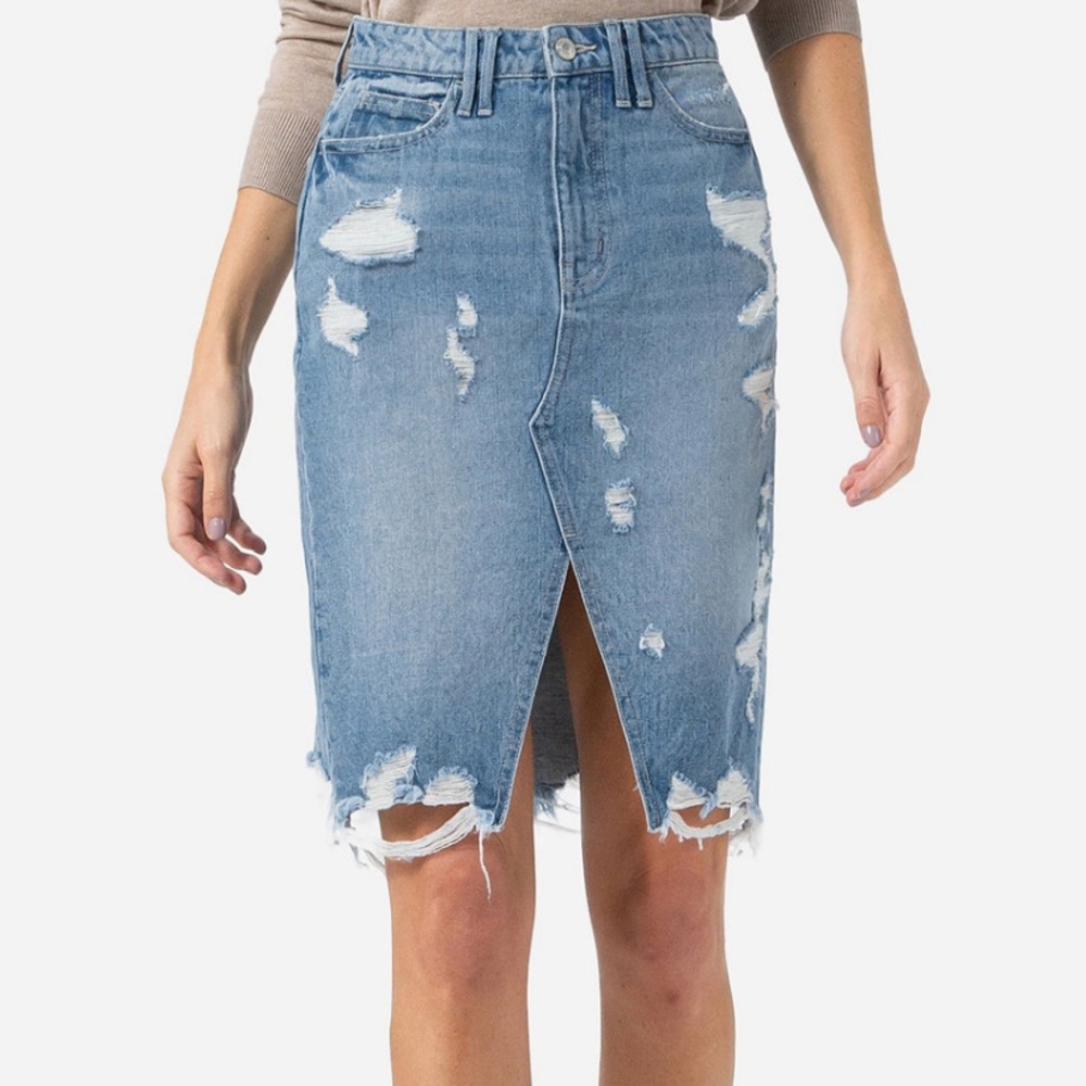 Vervet heavily distressed pencil skirt